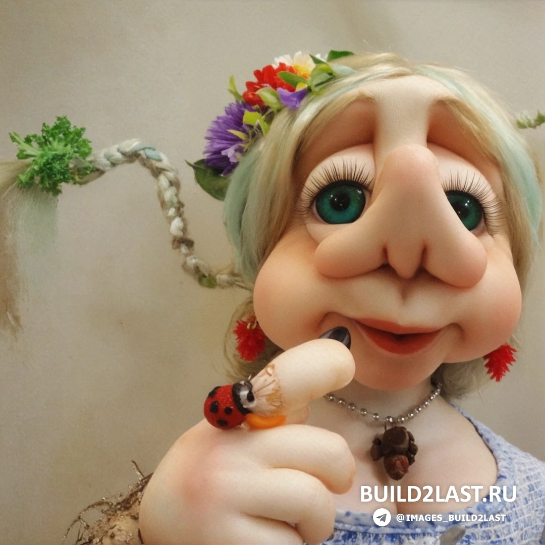Кукла в хэнд-мэйд технике с ярким оформлением